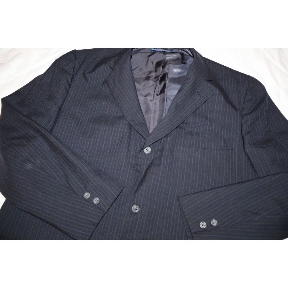 Brooks Brothers Striped Blue Wool Blazer Sportcoat 44-46L